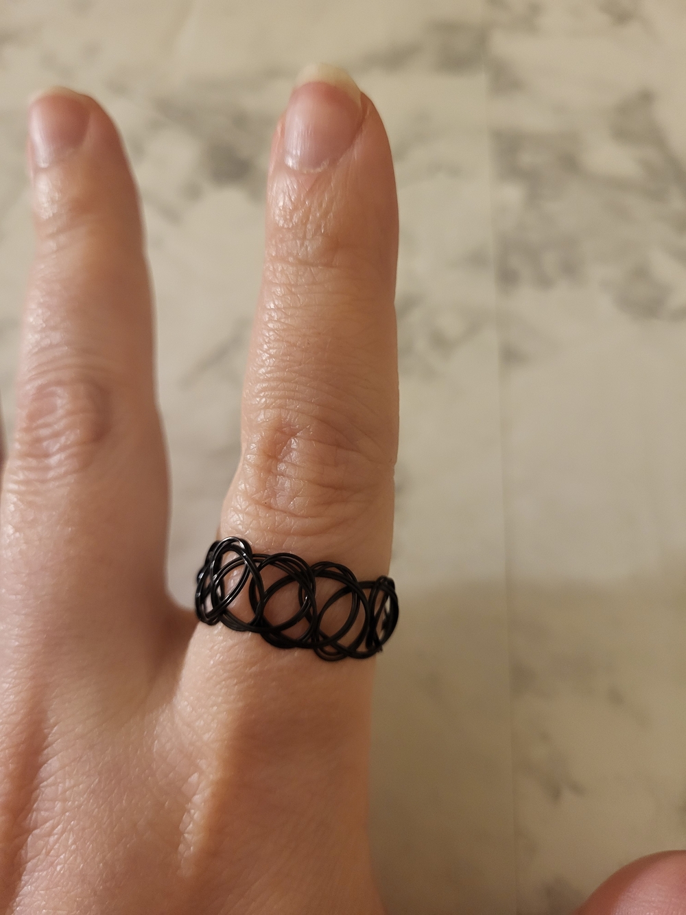 Black Interlaced Hoop Stretch Ring - Women Jewelry